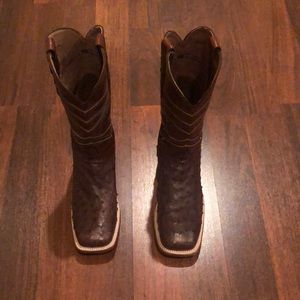 Tony Lama Ostrich Skin Boots Size 10 Only Worn 1 Time Too Big For Me